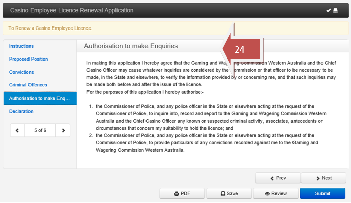 no Employee Licence Renewal step 24