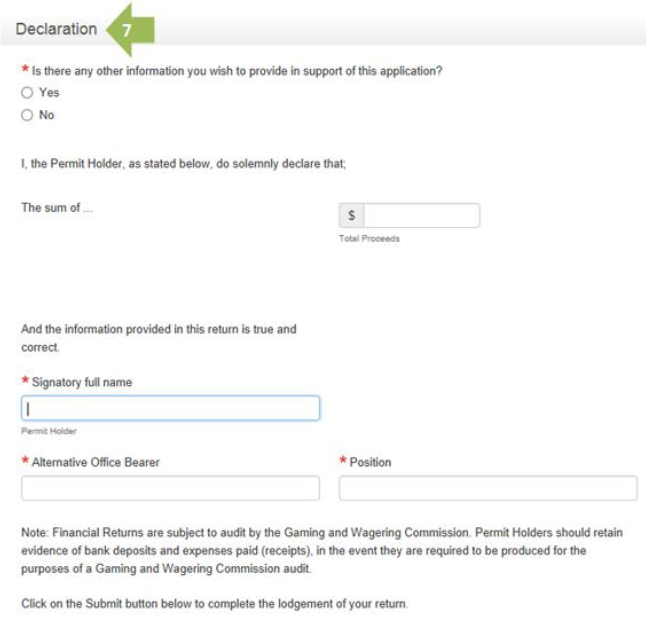 Gaming function lodgment guide step 7