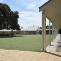 View of the astro turf around Owen dormitories