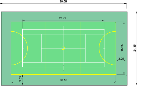 Combined tennis and netball court